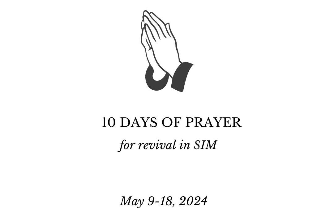 A pair of hands held together in prayer symbolise SIM's 10 Days of Prayer for revival in SIM, 9–18 May 2024
